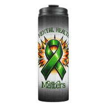 Mental Health Matters Pop Art Green Ribbon