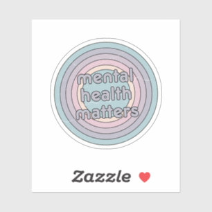 Mental Health Matters Retro Circle French Grey