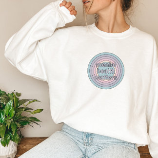 Mental Health Matters | Retro Circle French Grey Sweatshirt