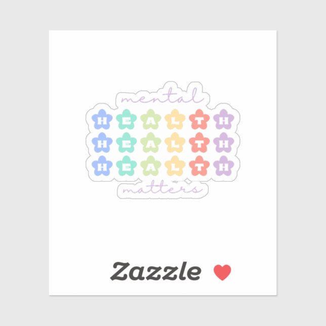 Mental Health Matters | Retro Flowers Peach Candy (Sheet)