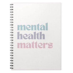 Mental Health Matters   Retro Quote French Gray  Notebook