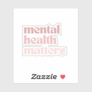 Mental Health Matters Retro Quote Rosa Claro