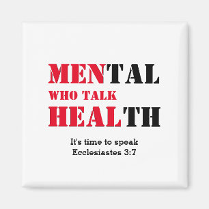 Mental Health MEN WHO TALK HEAL Red Customized Magnet