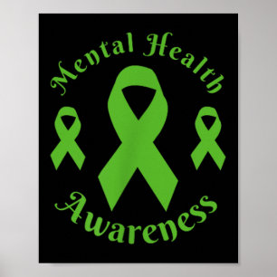 Mental Health Month We Wear Green Mental Health Aw Poster