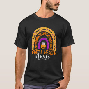 Mental Health Nurse Leopard Rainbow Halloween Pump T-Shirt