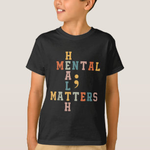 Mental Health Problems Awareness Semicolon Boys Gi T-Shirt