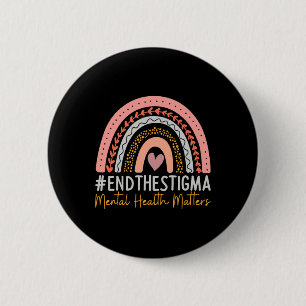 Mental-health Problems End The Stigma Rainbow Boho 2 Inch Round Button