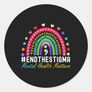 Mental-health Problems End The Stigma Rainbow Leop Classic Round Sticker