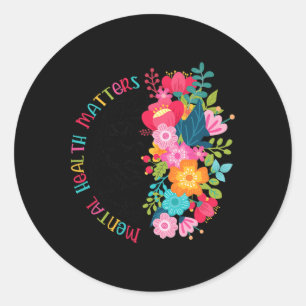 Mental Health Problems Gift Human Brain Illness Aw Classic Round Sticker
