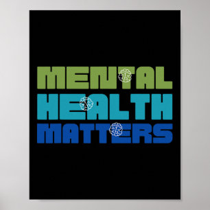Mental Health Problems Green For Mental Health Awa Poster