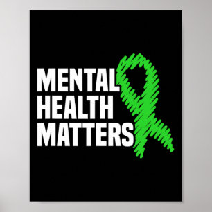 Mental Health Problems Green Ribbon Mental Health Poster