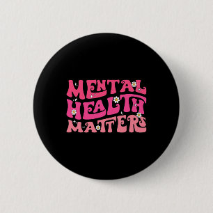 Mental Health Problems Groovy Psychologist Therapy 2 Inch Round Button