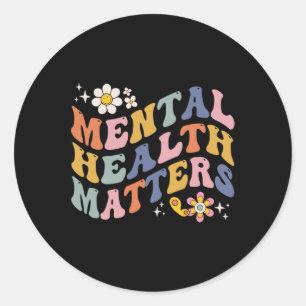 Mental Health Problems Human Brain Illness Awarene Classic Round Sticker