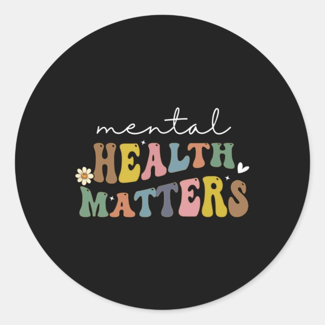 Mental Health Problems Human Brain Illness Awarene Classic Round Sticker (Front)