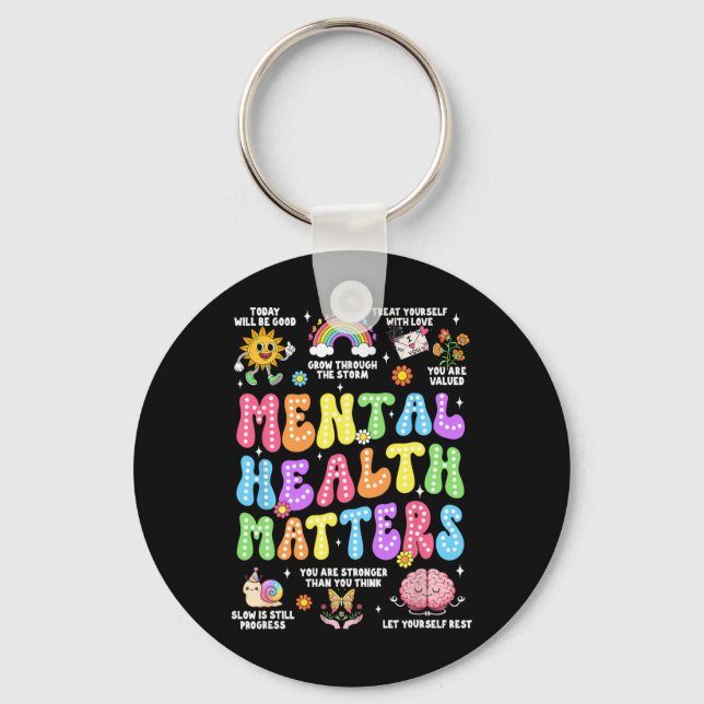 Mental Health Problems Human Brain Illness Awarene Keychain (Front)