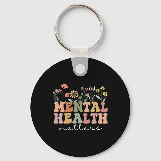 Mental Health Problems Human Brain Illness Awarene Keychain (Front)
