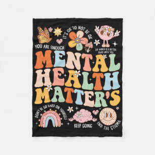 Mental Health Problems Human Brain Motivational Po Fleece Blanket