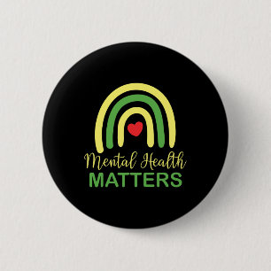 Mental Health Problems Rainbow Retro National Awar 2 Inch Round Button