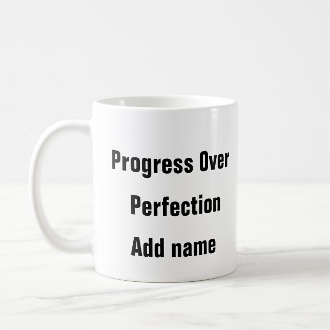 Mental Health Progress Not Perfection self growth  Coffee Mug (Left)