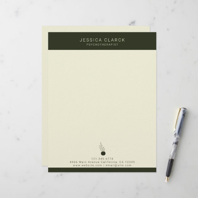 Mental Health Psychotherapists and Counsellors  Letterhead (Front/Back In Situ)