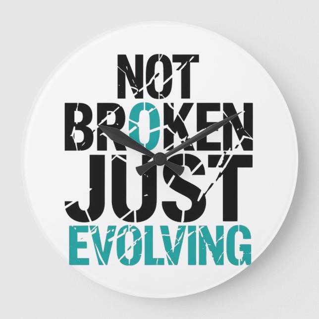 Mental Health Recovery Not Broken Quote Large Clock (Front)