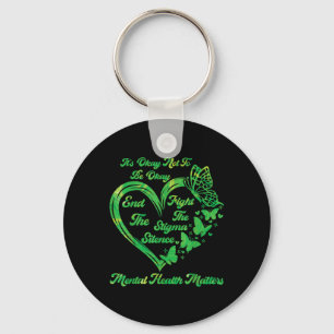 Mental Health S Awareness Butterfly Women Kids Gir Keychain