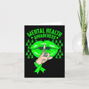 Mental Health S Awareness Cute Lips Women  Card
