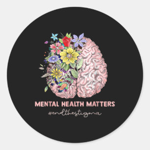 Mental Health S Awareness Men Women Tee Neuroscien Classic Round Sticker