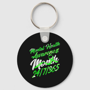 Mental Health S Awareness Month Shirt Green Ribbon Keychain