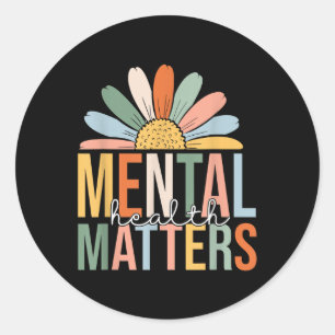 Mental Health S Awareness Retro Groovy End The Sti Classic Round Sticker