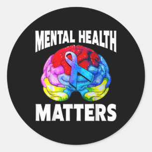 Mental Health S Brain Depression Anxiety Awareness Classic Round Sticker