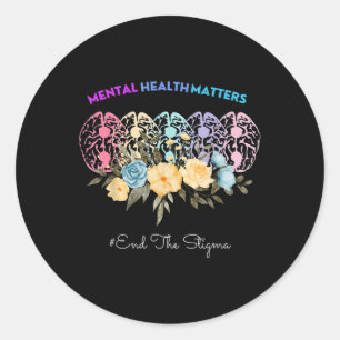 Mental Health S Brain Illness Awareness  Classic Round Sticker