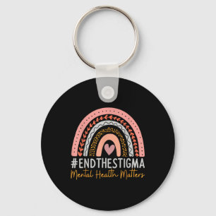 Mental-health S End The Stigma Rainbow Boho Keychain