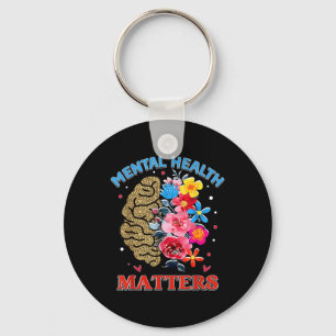 Mental Health S Floral Brain Depression Awareness Keychain