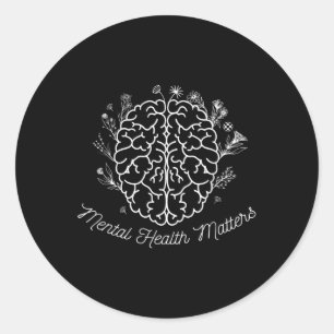 Mental Health S Gift Human Brain Illness Awareness Classic Round Sticker