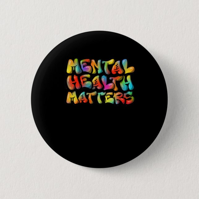 Mental Health S Graffiti Sticker  2 Inch Round Button (Front)