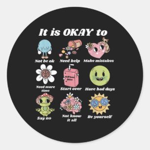 Mental Health S Groovy Smile Mental Health Awarene Classic Round Sticker