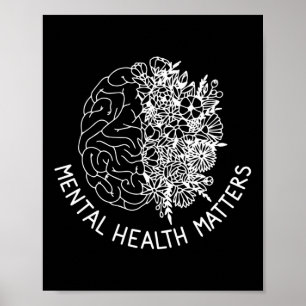 Mental Health S Human Brain Flowers Health Awarene Poster