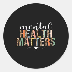 Mental Health S Human Brain Illness Awareness Leop Classic Round Sticker