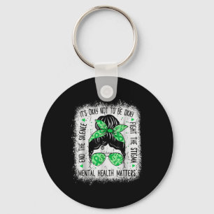 Mental Health S Messy Bun Mental Health Awareness Keychain
