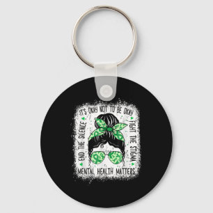 Mental Health S Messy Bun Mental Health Awareness Keychain