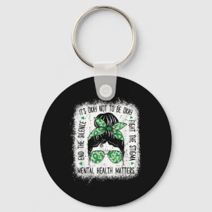 Mental Health S Messy Bun Mental Health Awareness Keychain