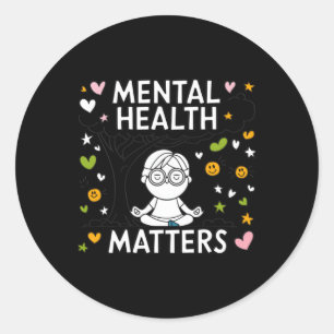 Mental Health S Mindful Meditation Art Sticker 