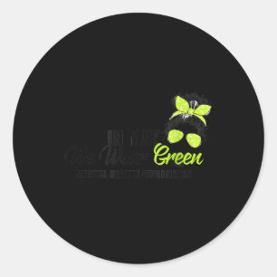 Mental Health S We Wear Green Mental Health Awaren Classic Round Sticker