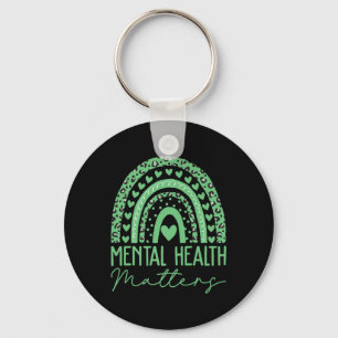 Mental Health S We Wear Green Mental Health Awaren Keychain