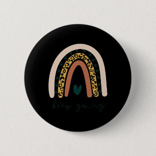 Mental Health Semicolon Keep Going Boho Trendy Cut 2 Inch Round Button