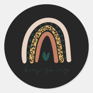 Mental Health Semicolon Keep Going Boho Trendy Cut Classic Round Sticker