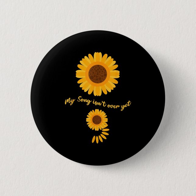 Mental Health Semicolon Sunflower Suicide Preventi 2 Inch Round Button (Front)