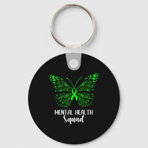Mental Health Squad Appreciation Day Butterfly Wom Keychain
