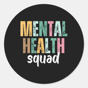 Mental Health Squad Mental Health Awareness Month Classic Round Sticker